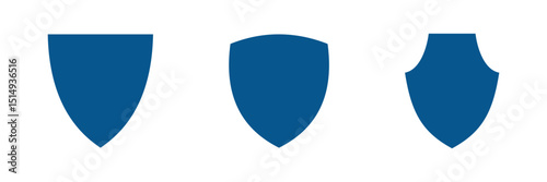 Shield icon set. Defense symbol. Security sign. Safe guard vector illustration. Guarantee emblem. Shield logo. Protection pictogram.