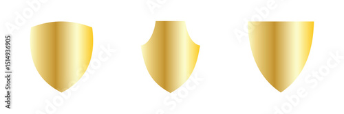 golden shield isolated on isolated background.