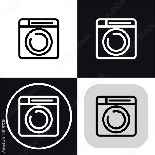 Bathroom washing machine - clean and modern bathroom icon.