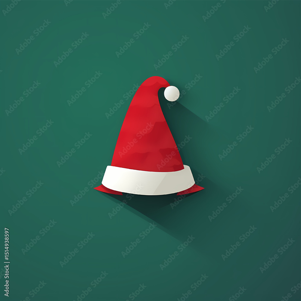 Festive Santa Hat Icon A Classic Christmas Design Element for Holiday Greetings and Celebrations Festive Santa Hat Icon A Classic Christmas Design Element for Holiday Greetings and Celebrations