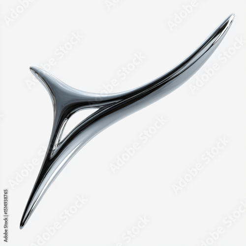 a black and silver object on a white background