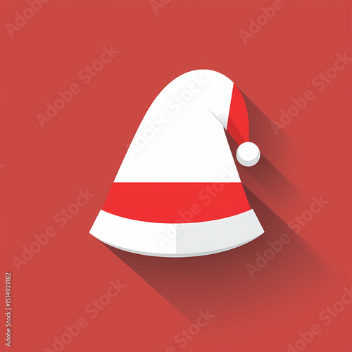 Festive Santa's Cap: Capturing the spirit of the season, a cheerful Santa's hat rests gracefully, evoking joyful memories and excitement for a merry festive occasion.