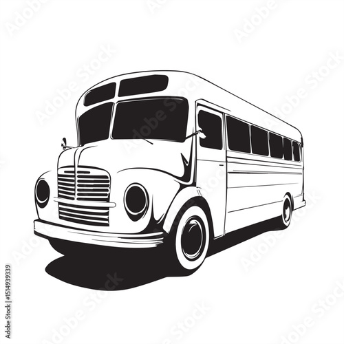 old bus isolated on white
