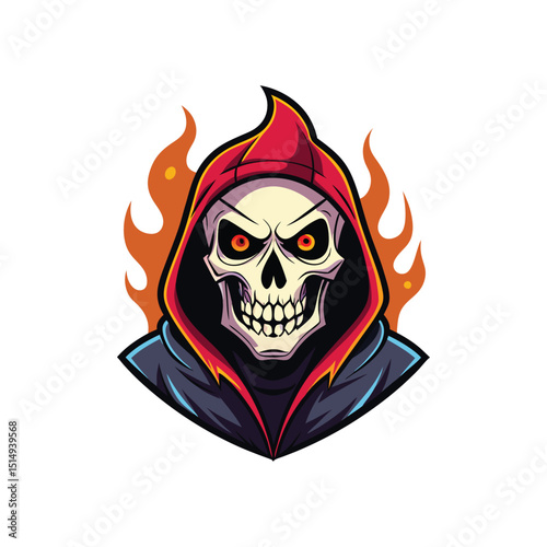 Fiery Skull Hoodie A Flaming Skull Illustration Design