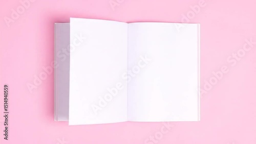 Blank White Paper Folding Stages on Pink Background for Mockups and Presentations