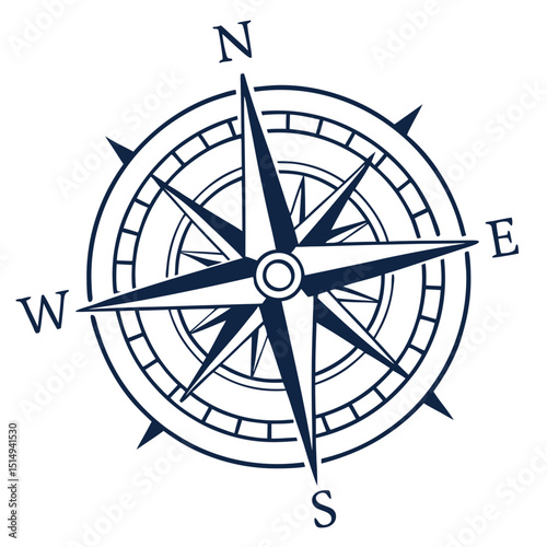 Nautical compass rose graphic design element