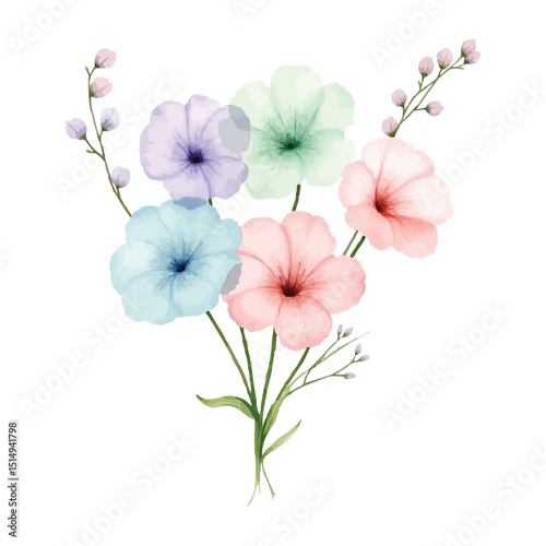 Fototapeta Naklejka Na Ścianę i Meble -  bouquet of flowers watercolour