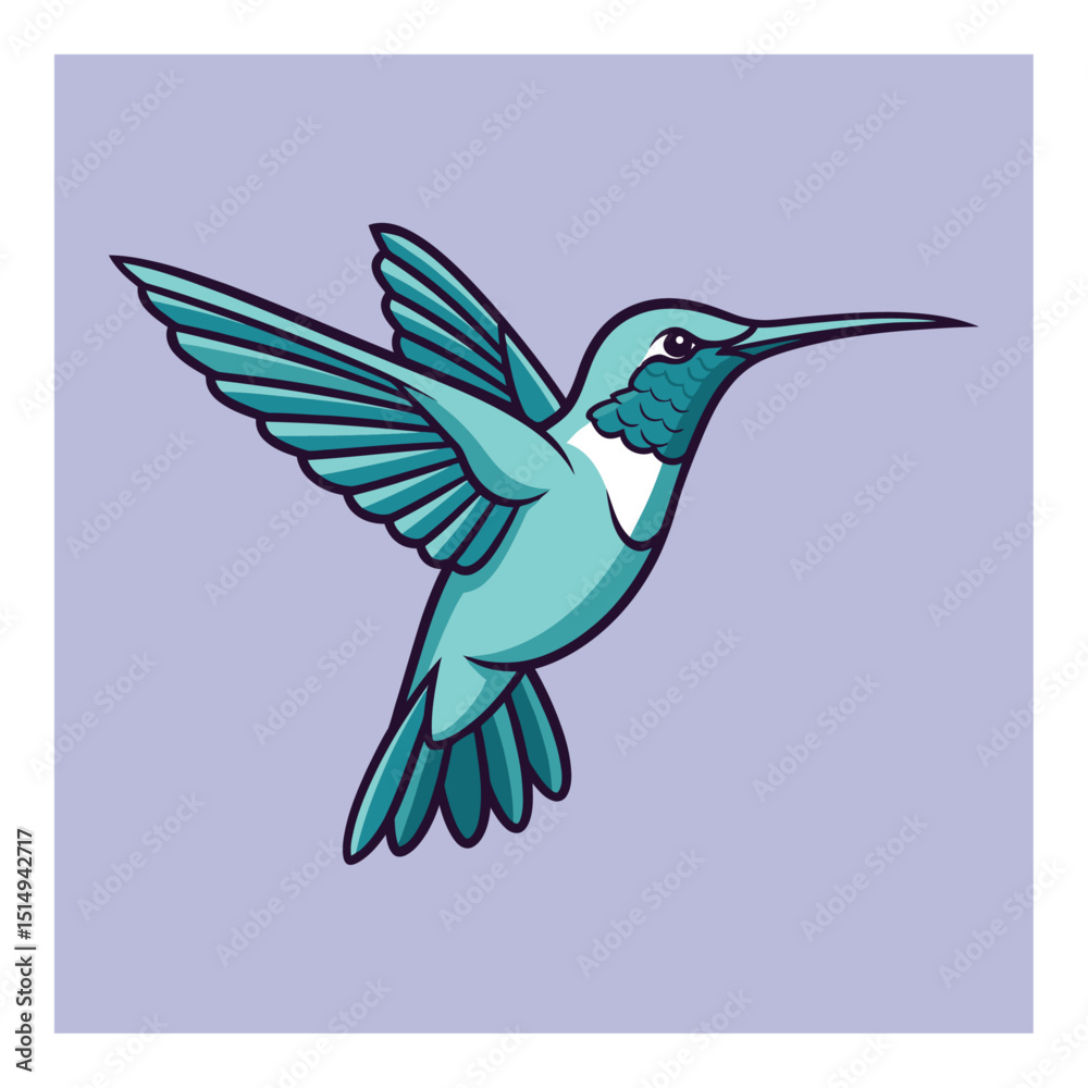 Obraz premium Stylized Hummingbird Illustration with Colors