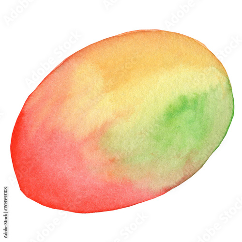 Watercolor illustration of a whole ripe mango. Ideal for tropical designs, summer themes, kitchen decor, and healthy food projects.