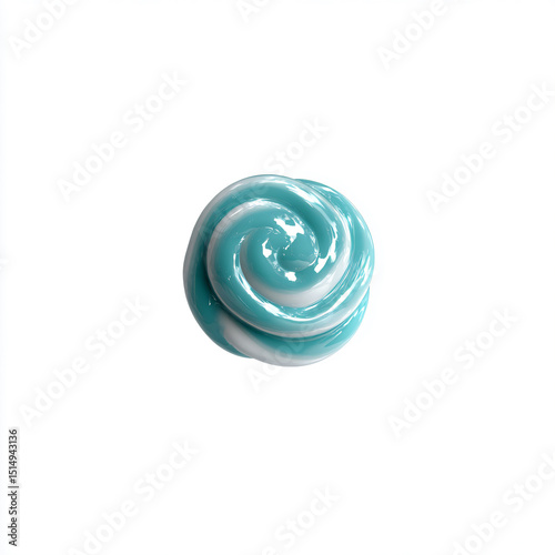 a blue and white swirl on a white surface