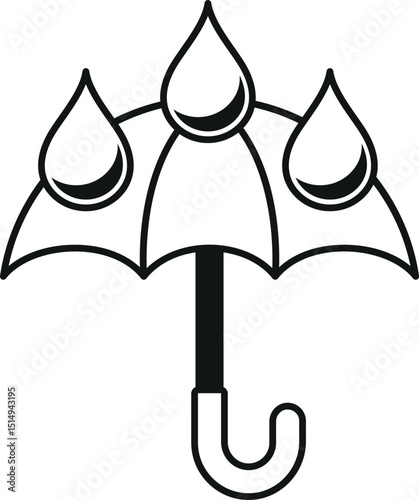 Umbrella under rain weather forecasting