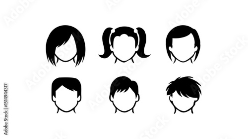 icon sheet various hair styles