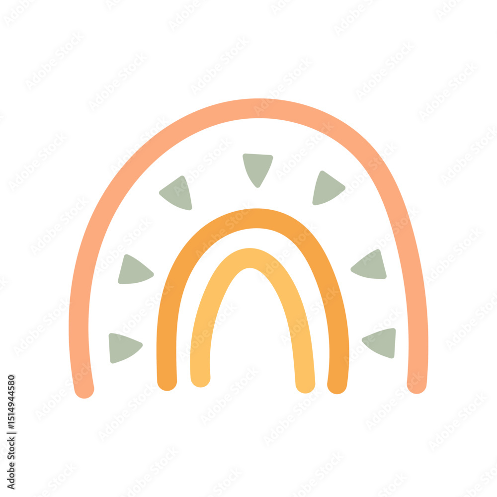 Fototapeta premium Minimal Rainbow with Triangle Elements