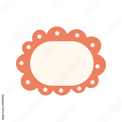 Cute Scalloped Oval Frame Illustration