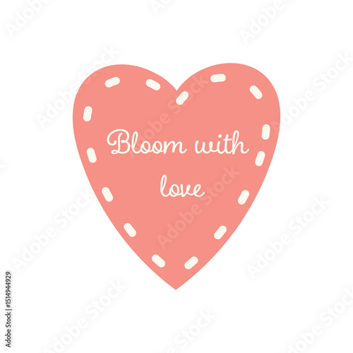 Bloom  boho with Love Heart Typography Design