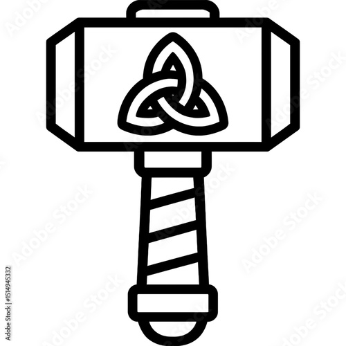 Minimalist outline of Thor's hammer icon