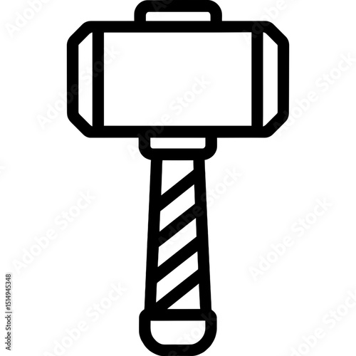 Blacksmith hammer icon with Viking-era influence