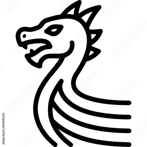 Viking ship dragon figurehead outline