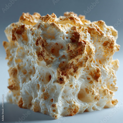 a close up of a piece of food with a white background