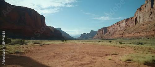 Desert Canyon Landscape Under Sunny Skies