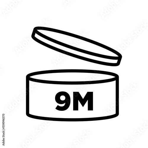 9 Month. Period after opening, PAO symbol, expiration date icon.
