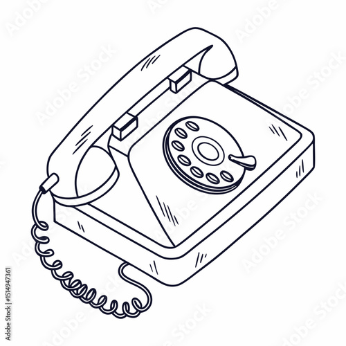 vector illustration of a telephone