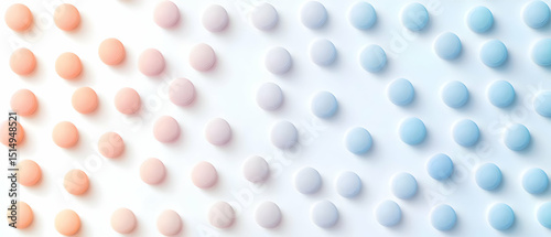 Pastel Circle Pattern On White Background