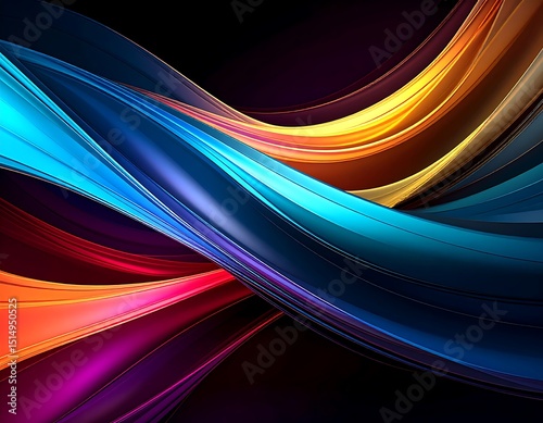 Abstract swirling ribbons of color