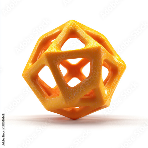 a 3d printed orange object on a white surface