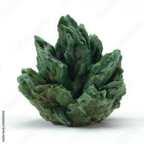 a green sculpture of a leafy plant