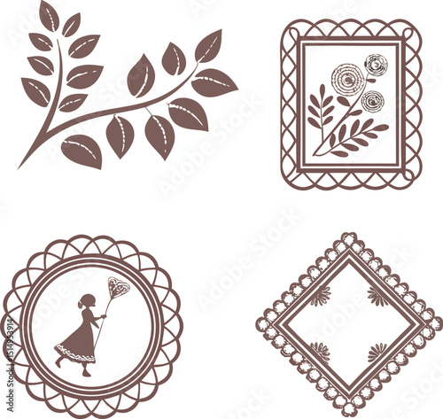 Lace frame material set