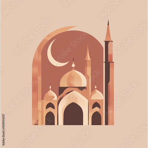 Serene Mosque at Night An Artistic Watercolor Illustration of Islamic Architecture, Spiritual Tranquility, and Cultural Heritage