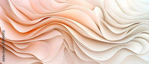 Abstract Background With Soft Peach And White Waves