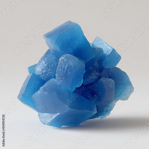 a blue piece of ice sitting on top of a white surface