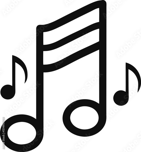Music notes symbols, flat design vector illustrations