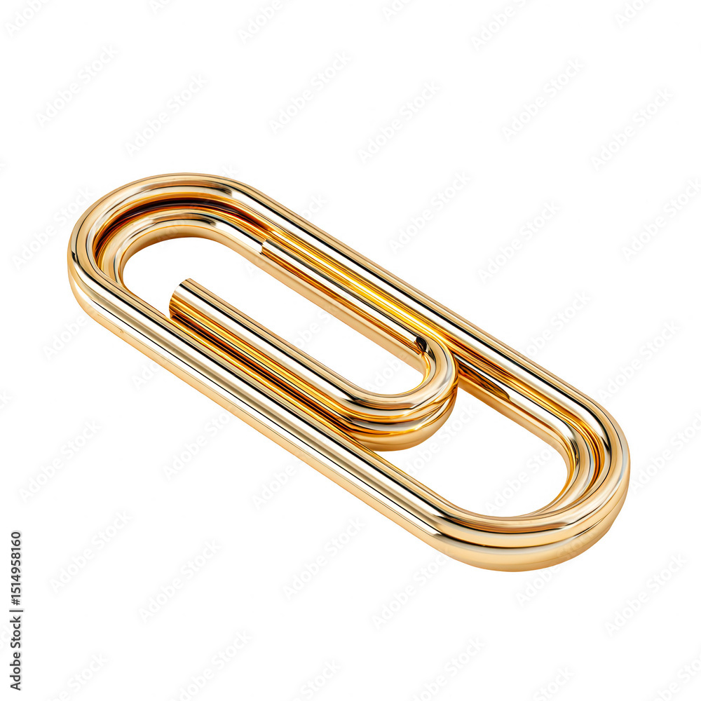 Fototapeta premium Golden Paperclip Abstract Art Luxury Design