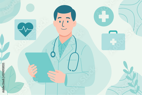 Doctor Medical Professional Illustration
Healthcare Worker Cartoon Design