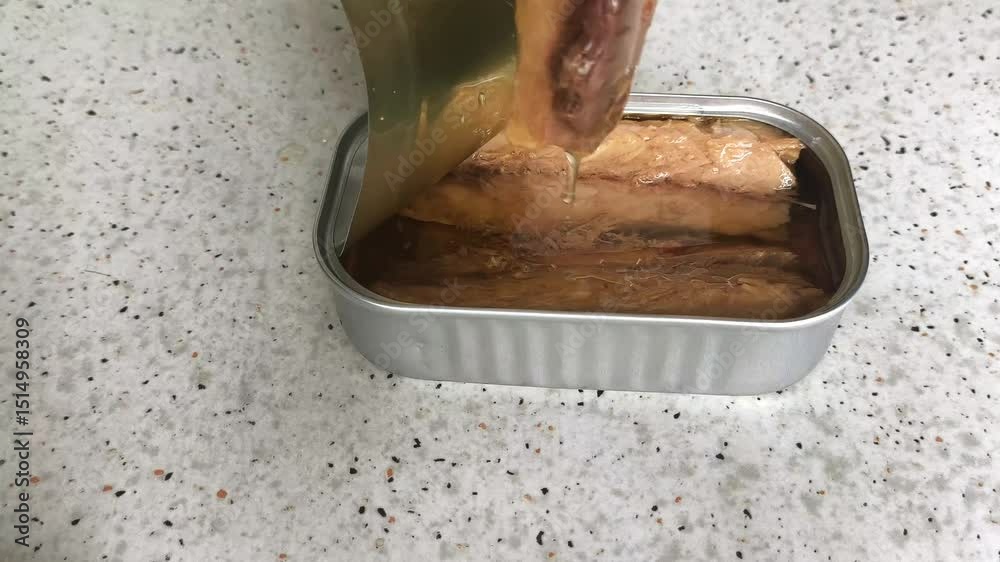 Abrir lata de conserva caballas pescado sardinas enlatadas 