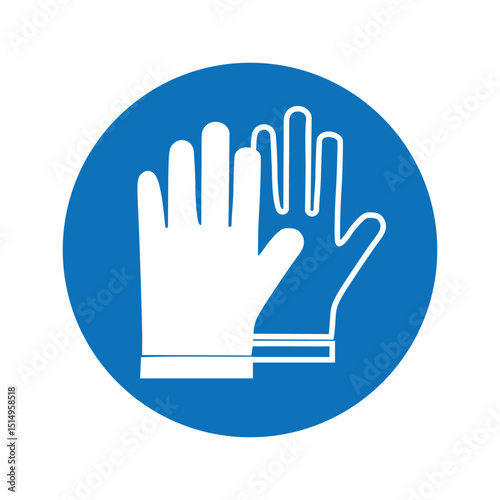 Safety Gloves Symbol Protective Handwear Mandatory Sign Icon Design Vector