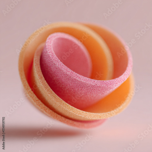 a close up of a pink and orange object