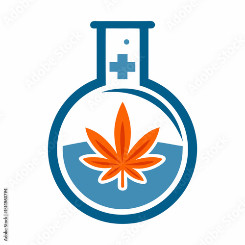 Medical Cannabis Lab Logo Vector