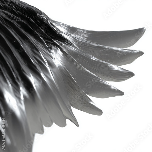 a black and white photo of a wing