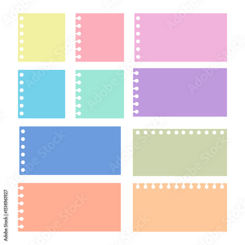 Colorful pastel spiral notebook memo sticker collection
