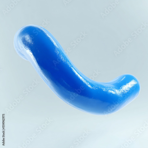 a blue object floating in the air