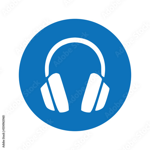 Safety Headphones Icon Hearing Protection Symbol for Workplace Design Vector