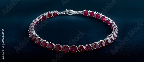 Elegant Ruby Bracelet On Dark Background