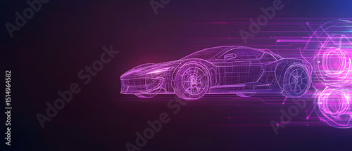 Abstract Futuristic Car Design Illustration
