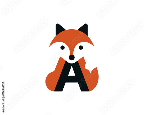 Modern fox logo with letter a creative shape