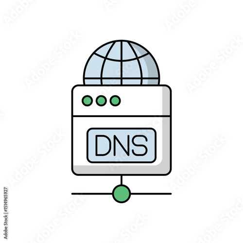 DNS Server Icon – Network Address Translation and Internet Infrastructure Symbol