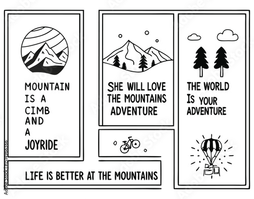 Motivational mountain adventure quote designs for outdoor enthusiasts